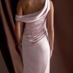 Off Shoulder Maxi Dress - Soft Pink
